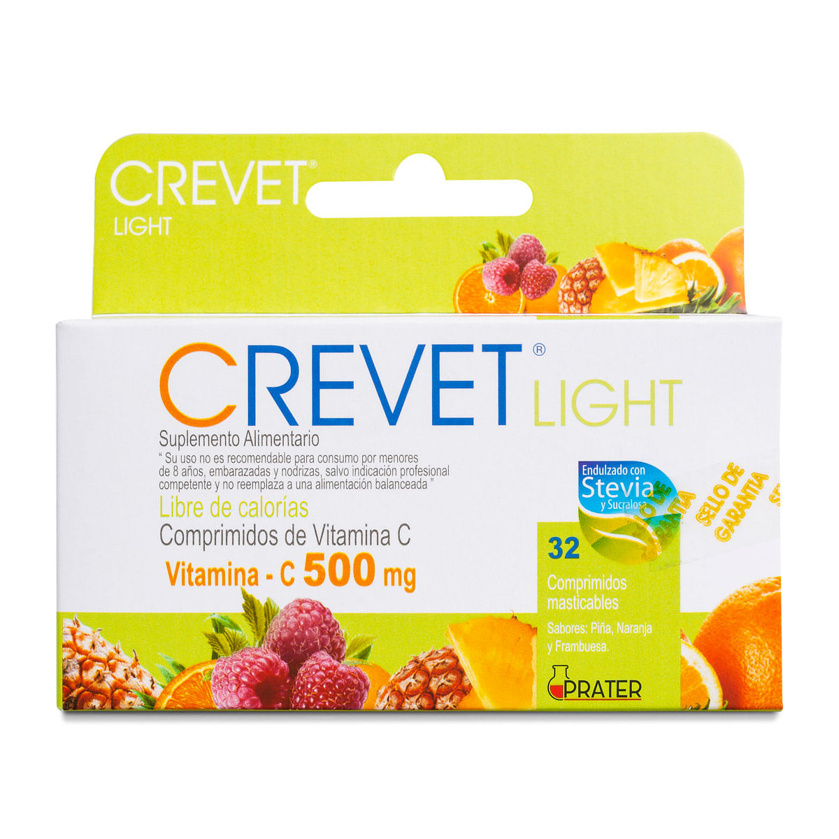 Crevet light vitamina C 500 mg 32 comprimidos masticables