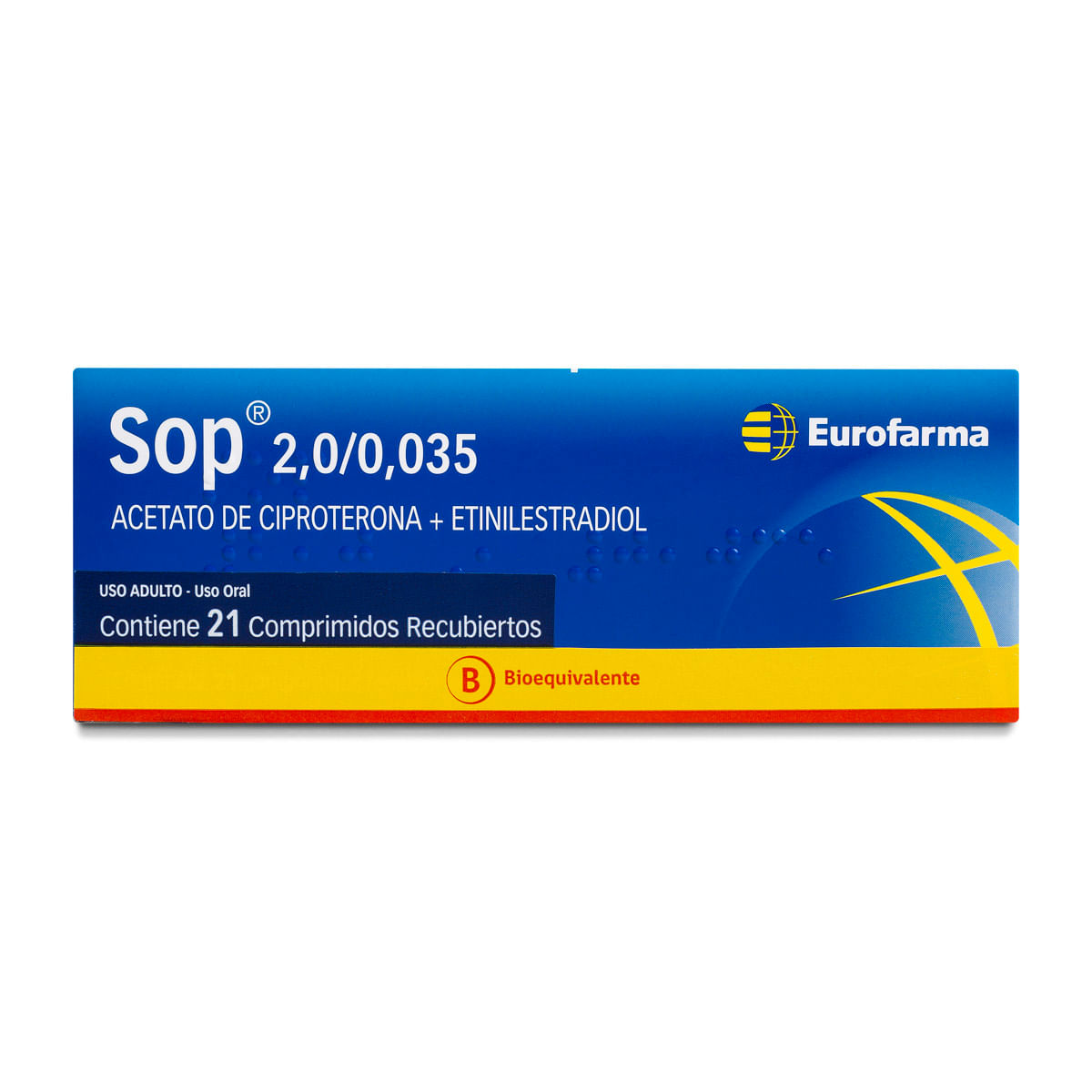 Sop ciproterona 2 mg etinilestradiol 0,035 mg 21 comprimidos recubiertos