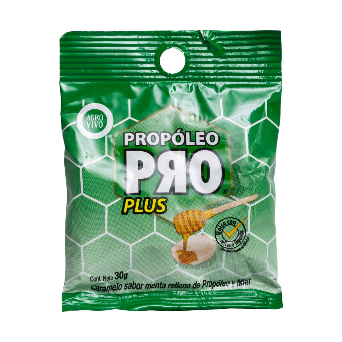 Caramelos rellenos de propóleo con miel sabor menta 30 g