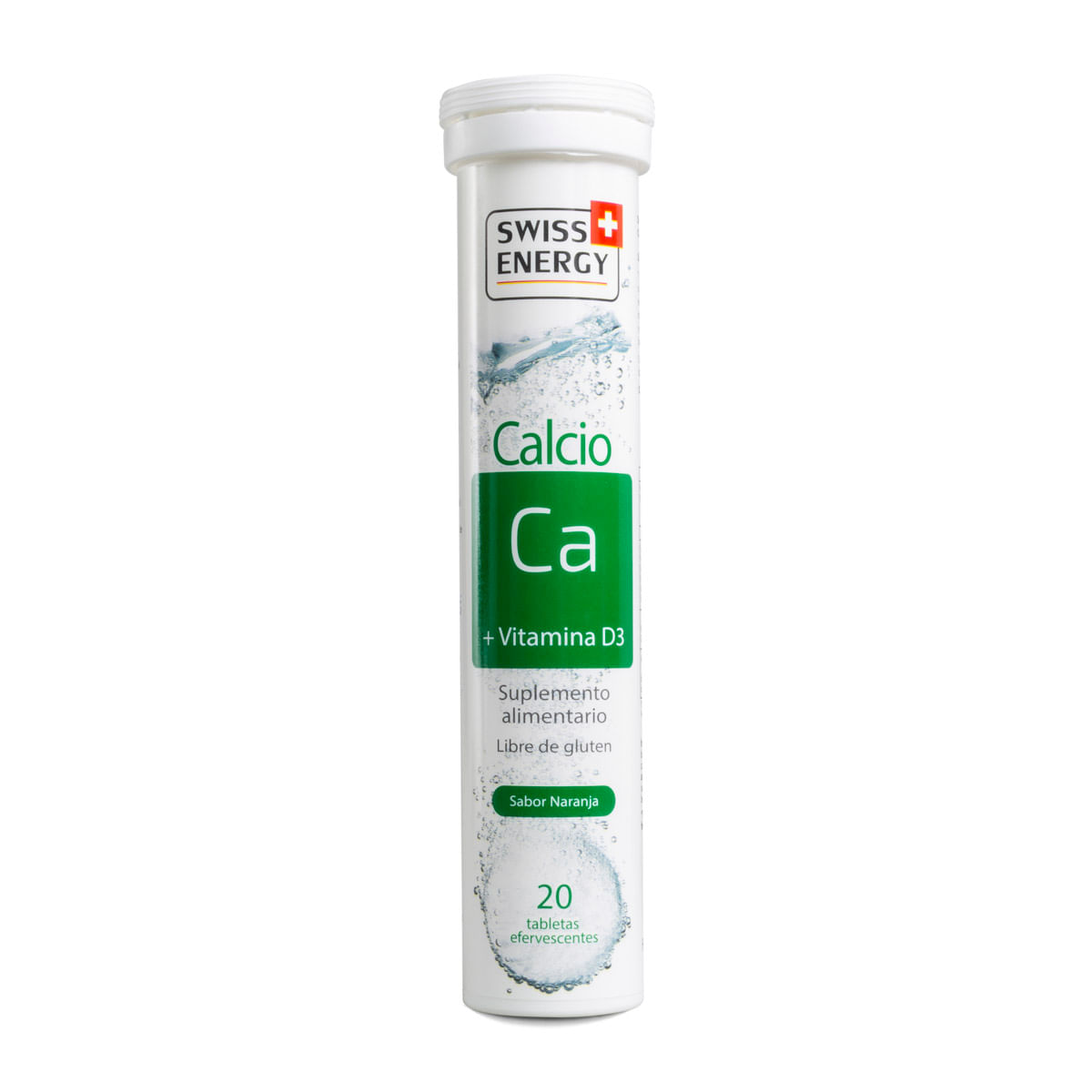 Calcio + vitamina D3 sabor naranja 20 tabletas efervescentes