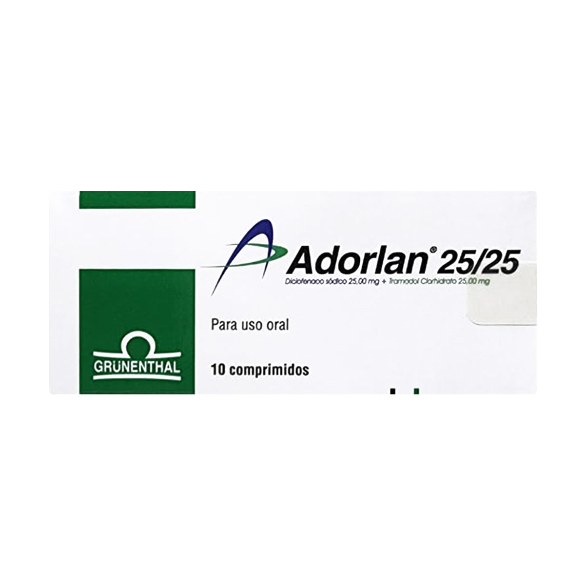 Adorlan 25/25 diclofenaco 25 mg tramadol 25 mg 10 comprimidos
