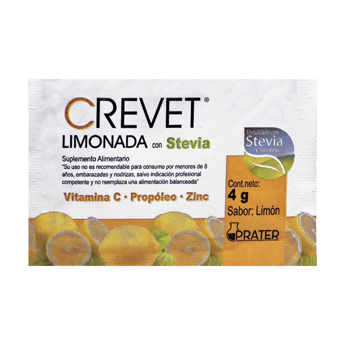 Crevet limonada vitamina C propóleo y zinc 1 sobre 4 g
