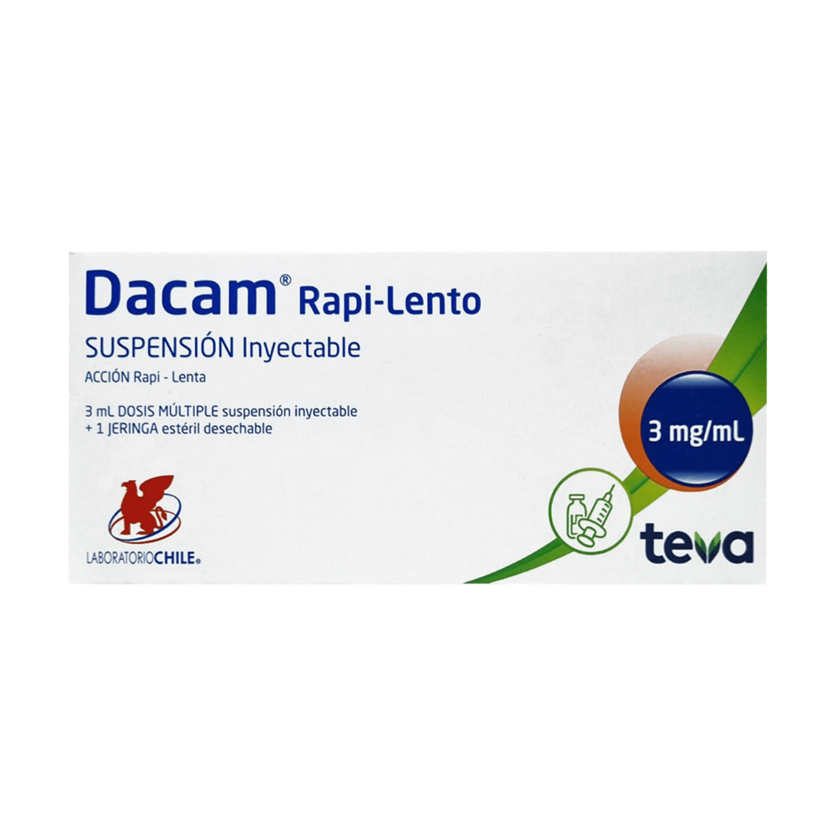 Dacam rapi-lento 3 mg/mL suspensión inyectable 3 mL dosis multiple