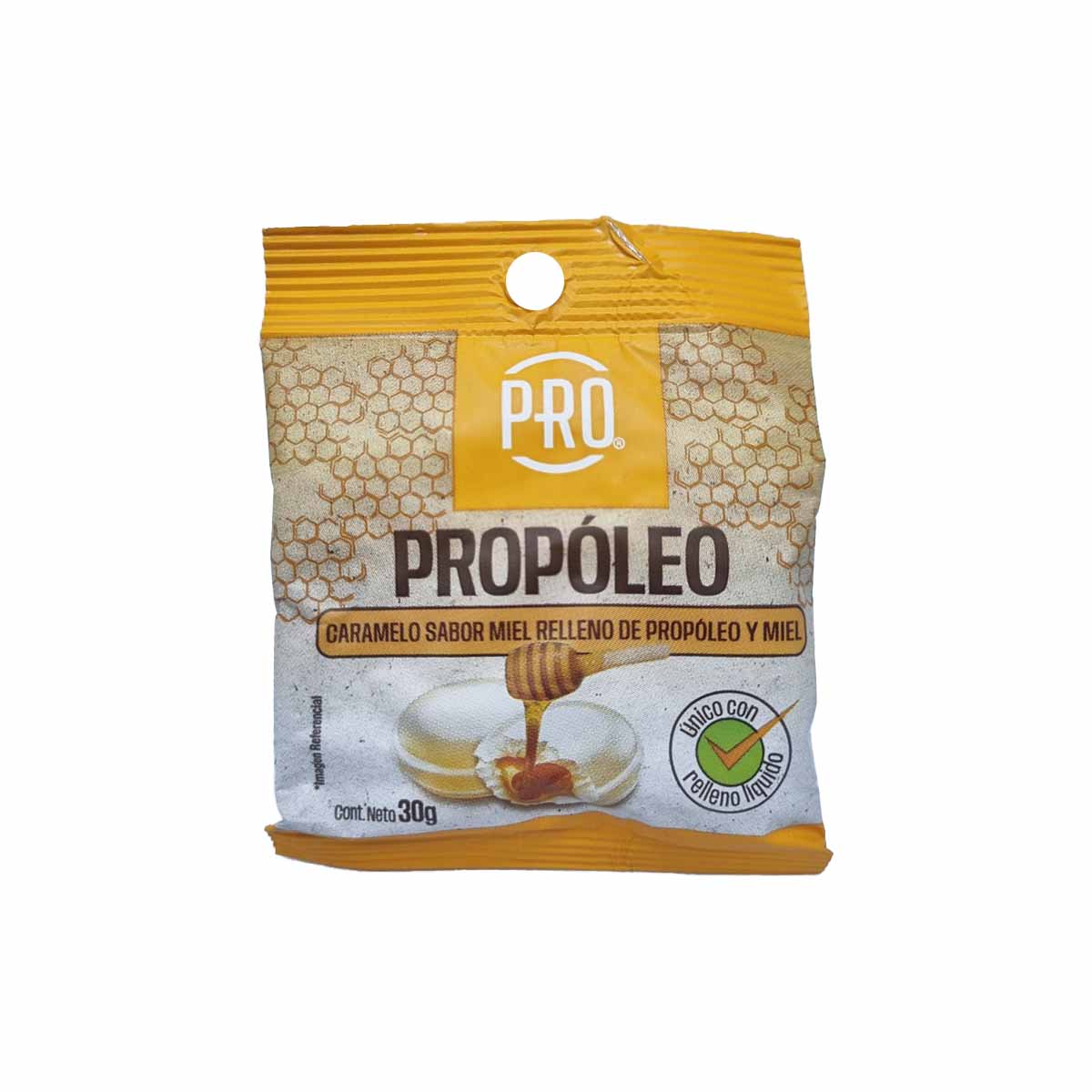 Caramelos rellenos de propóleo con miel sabor miel 30 g