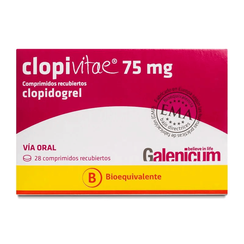 Clopivitae clopidogrel 75 mg 28 comprimidos recubiertos