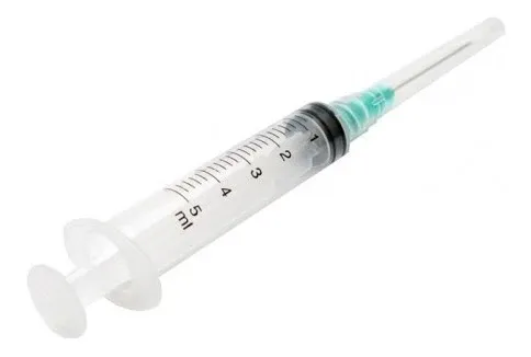 Jeringa desechable con aguja 5 mL 1 unidad