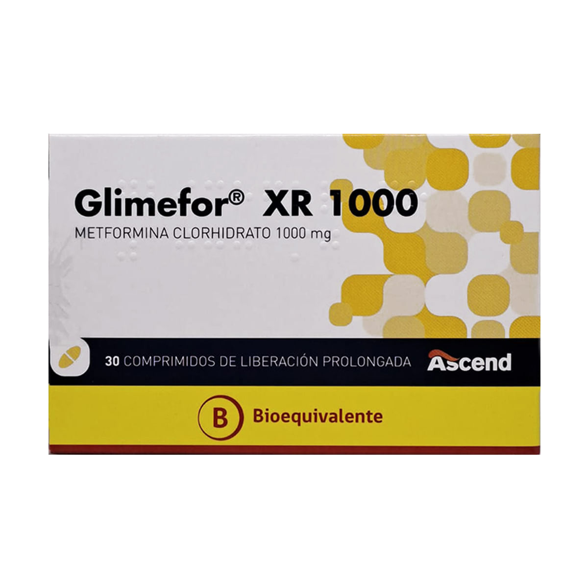 Glimefor XR metformina 1000 mg 30 comprimidos de liberación prolongada