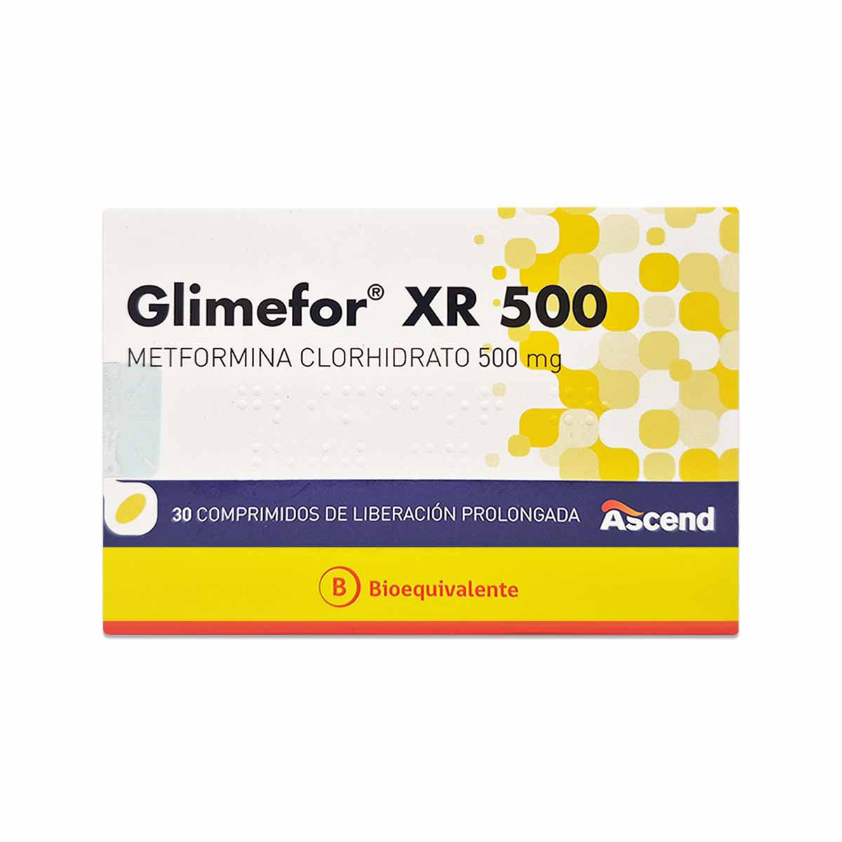 Glimefor XR metformina 500 mg 30 comprimidos de liberación prolongada