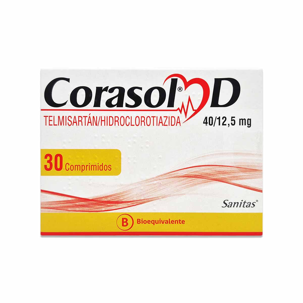 Corasol D telmisartán 40 mg hidroclorotiazida 12,5 mg 30 comprimidos