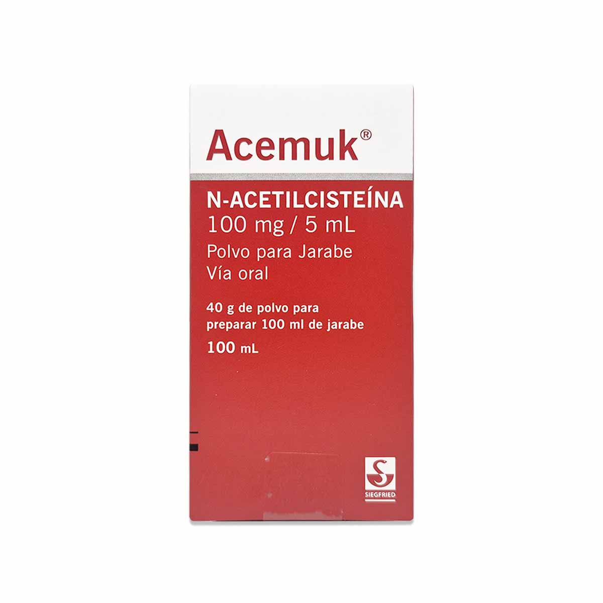 Acemuk N-acetilcisteína 100mg/5 mL polvo para jarabe 100 mL